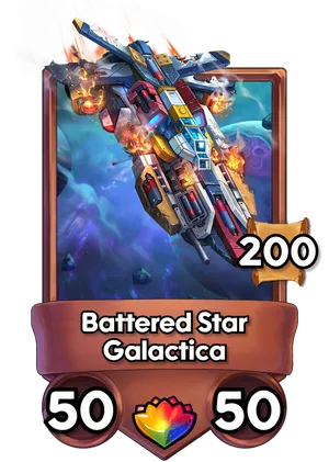 Battered Star Galactica's card