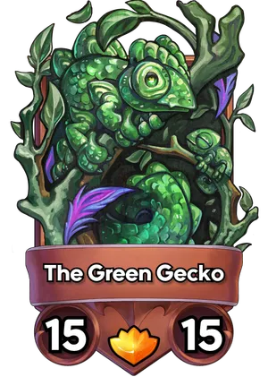 The Green Gecko's card